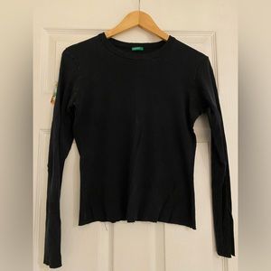 United Colors of Benetton, black, cotton, long sleeve t shirt